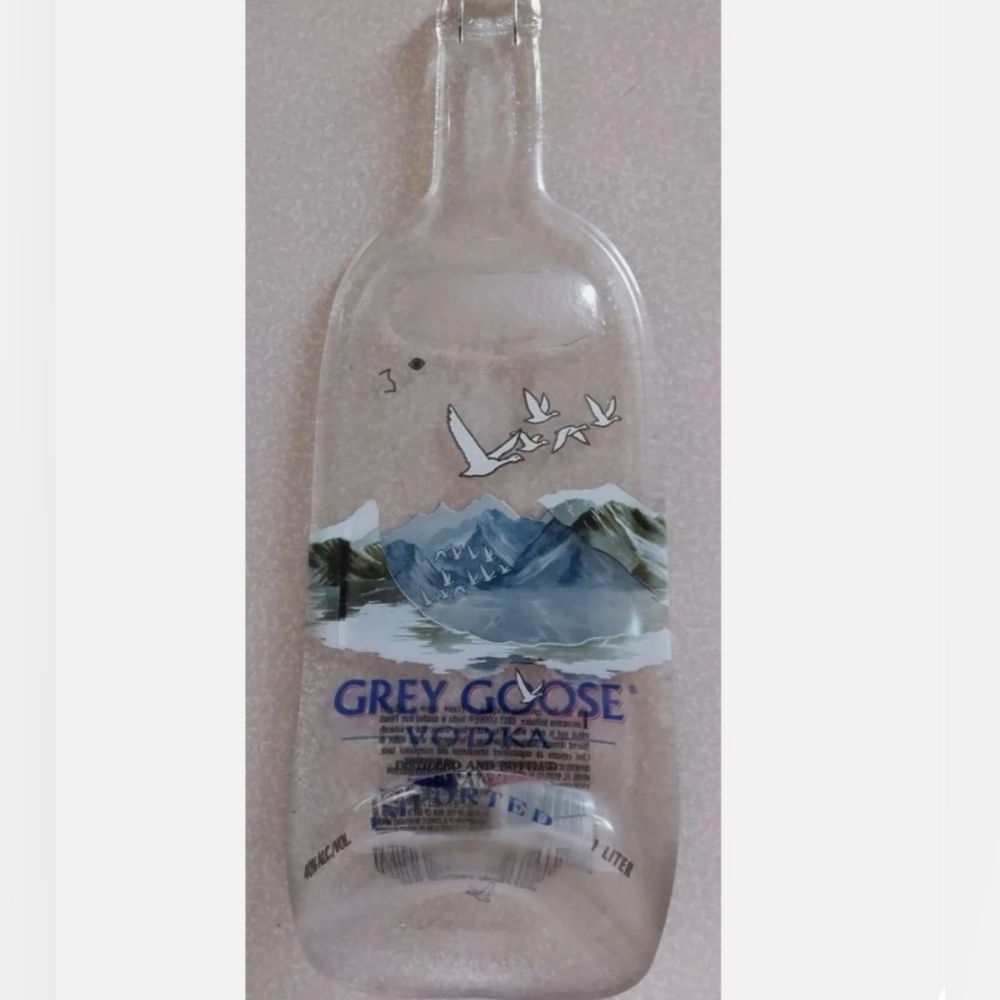 Pressed Grey Goose Vodka Alcohol Bottle  Tray/ Holder/Spoon Rest/Hanging Decor